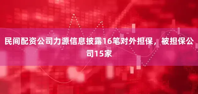 民间配资公司力源信息披露16笔对外担保，被担保公司15家